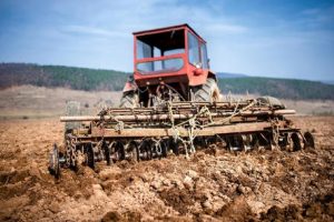 Plowing on the farm